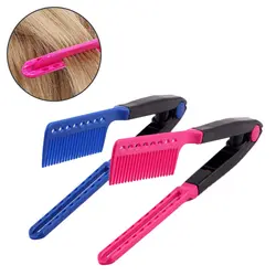 ELECOOL 1 шт. розовый/синий V тип дизайн складной расческа Мода волос моделирующая Кисть DIY салон парикмахерские инструмент для укладки
