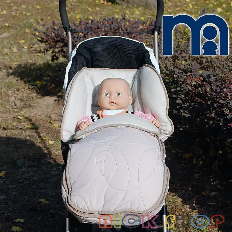 

stroller sleeping bag foot cover pure cotton in side 3cm Thickened super warm pram stroller bag accessory