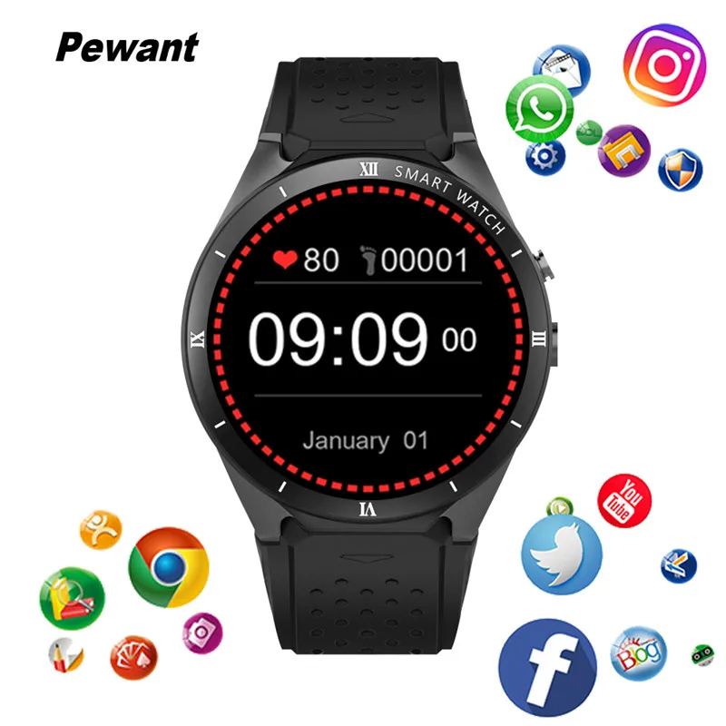 

Pewant KW88 PRO 3G GPS WIFI Smart Watch Android 7.0 With Camera 1GB RAM 16GB ROM Smartwatch Heart Rate For Xiaomi Huawei