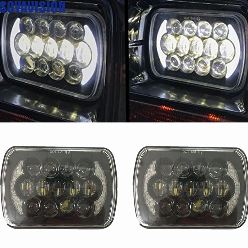 pair 5x7 7x6 inch led headlight 7 inch 105W headlamp replacements for 1986-1995 Jeep Wrangler YJ and 1984-2001 Jeep Cherokee XJ.jpgp.Gjpg.jYpg.jPpg