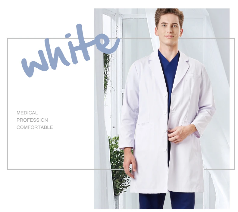 Мужские халаты белые медицинские пальто и куртки 3" с длинными рукавами лабораторный магазин красоты салон Формальное лабораторное пальто; костюм; куртка