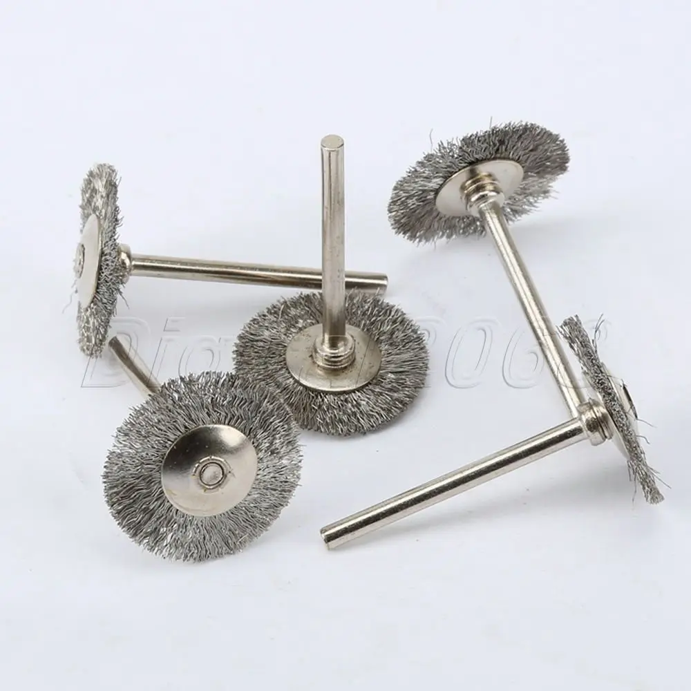 Good Hardness 5Pcs Stainless Steel Wire 25mm Wheel Diameter Brushes for