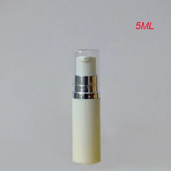 Branco sem ar Garrafa de Vácuo com Collor Clara para Soro Embalagens de Cosméticos sem ar Prata Tampa Pequenas 120 Pcs 5 ml 1 High Quality Beleza e saúde