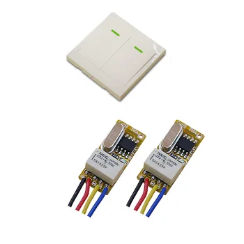 

New Type DC3.5V-12V 2PCS Miniature Relay Receiver+ Transmitter 3.7V 4.5V 5V 6V 9V 12V Minitype Micro Remote Control Switch Small