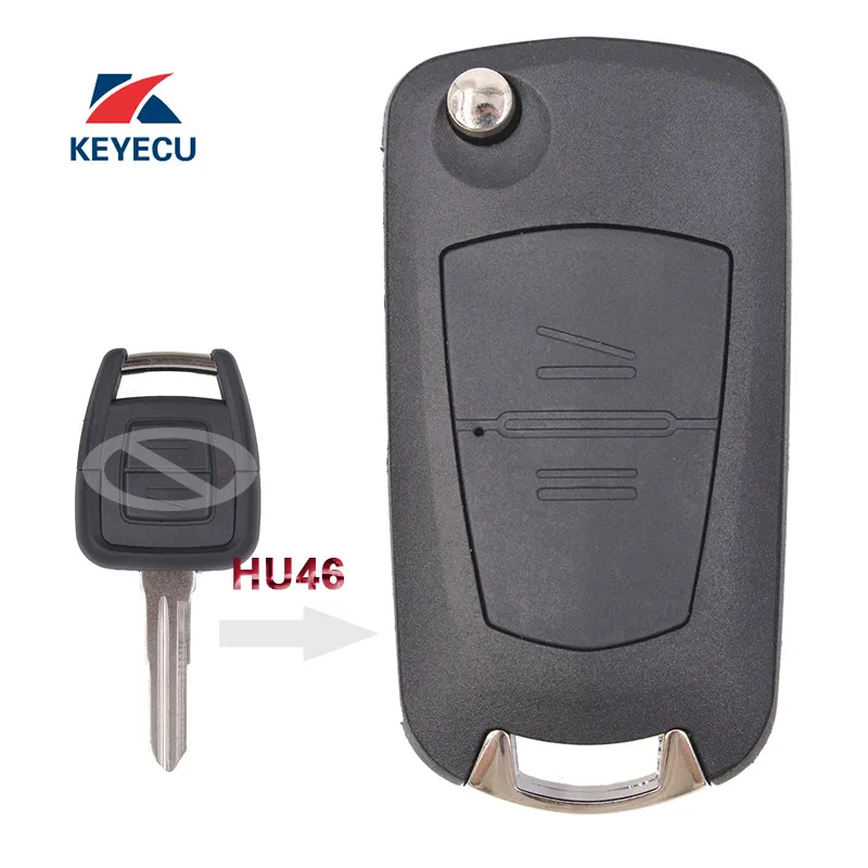 Сменный раскладной чехол KEYECU для Vauxhall Opel Astra Zafira Vectra Omega с 2 кнопками|Ключ от авто| |