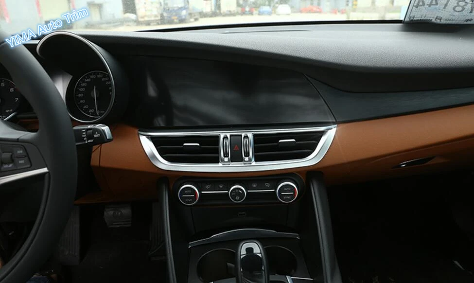 

Lapetus Car Styling Central Instrument Air Conditioning AC Vent Outlet Cover Trim Fit For Alfa Romeo Giulia 2016 2017 2018 2019