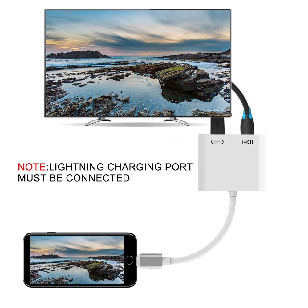 Lightning/HDMI Full HD аудио-видео кабель-адаптер av-конвертер для iPhone XS XR X 8 8P 7 7P 6 6S iPad iPod для ТВ HD tv дисплей