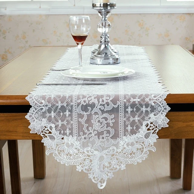 Fashion European Style White Lace Table Runner Wedding Fashion European Style White Lace Table Runner Wedding Runners For Party Decoration Luxury