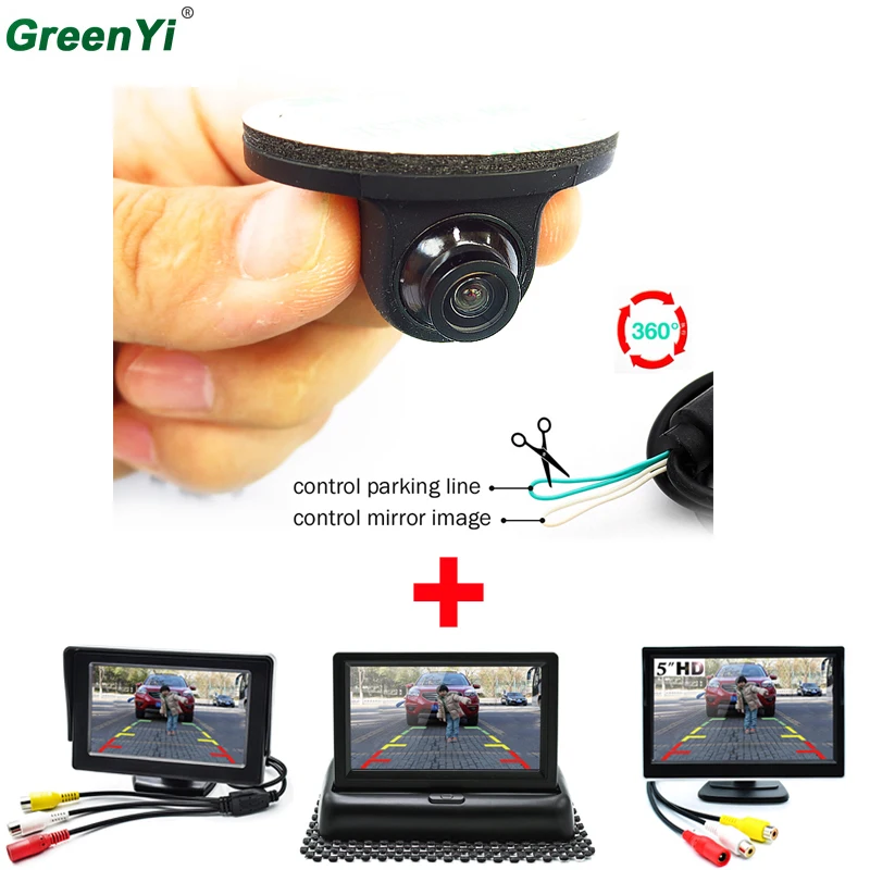 

GreenYi 4.3"HD 800*480 Digital TFT LCD Car Monitor Rear View Mini Camera Reverse Monitor Car Parking Assistance Backup VCD/DVD