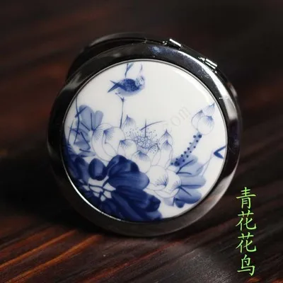 

Chinese style lotus peach ceramic folding mirror