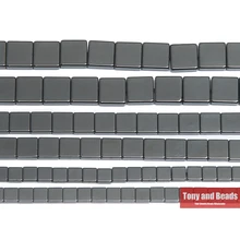 Pietra naturale senza forma quadrata magnetica perline di ematite nera 4x4 6x6 8x8MM 15