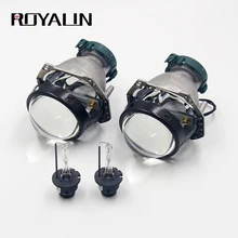 ROYALIN Автомобильные фары Hella 3R D2S Bi xenon, металлическая Универсальная автомобильная лампа Hi/lo HID, модифицированные фары, объектив 6000K 4300K 12V