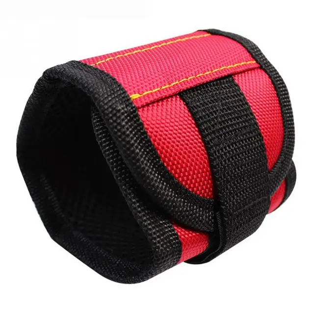2018 New Polyester Magnetic Wristband Portable Tool Bag Electrician Wrist Tool Belt Screws Nails Drill Bits Holder Repair Tools