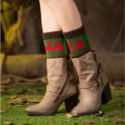 Вязанные ботильоны Набор шерстяные носки из на осень-зиму цвет соответствия короткие Рождественские снежинки гетры