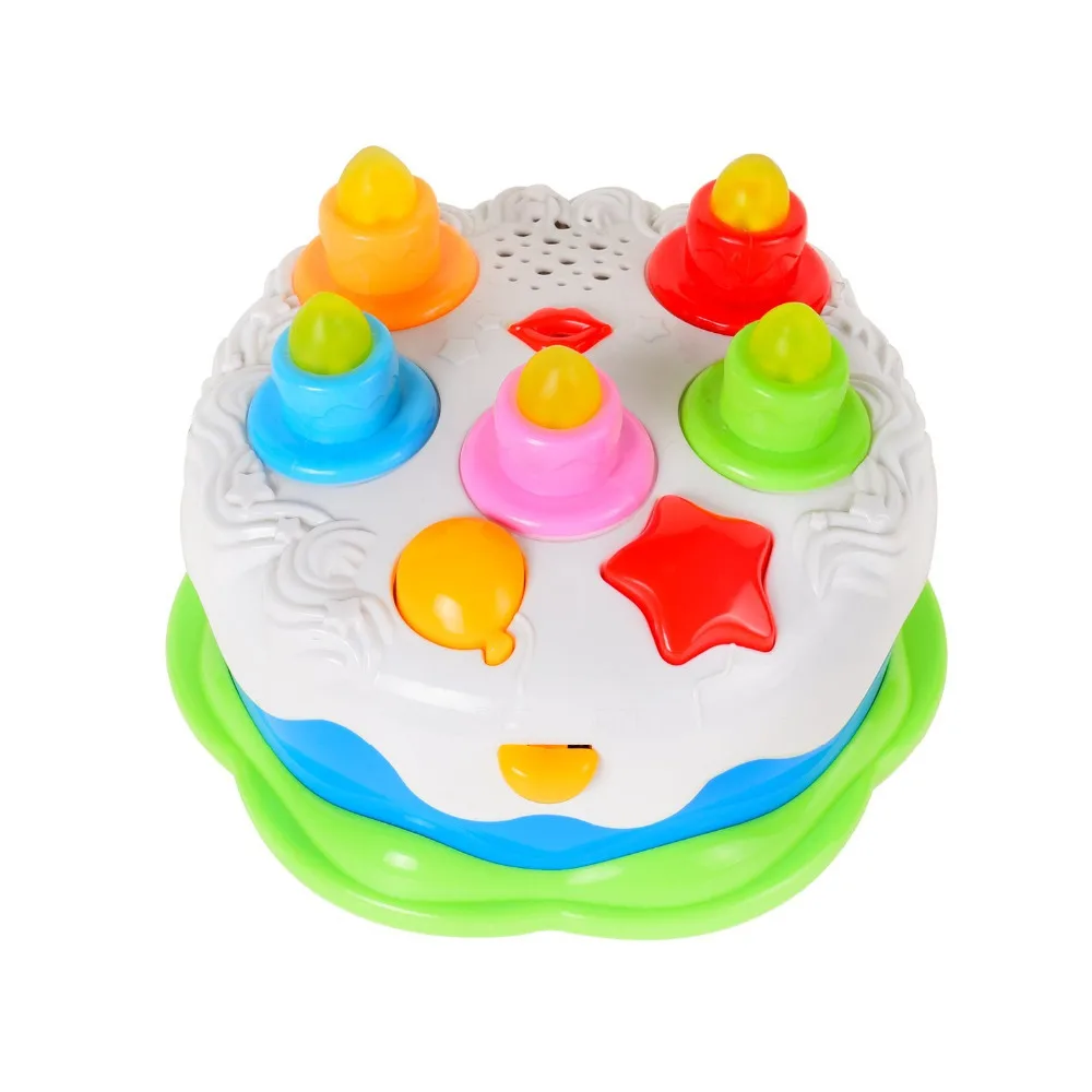 Toy Musical Vocal Toys Birthday Cake with Lights Counting Candles