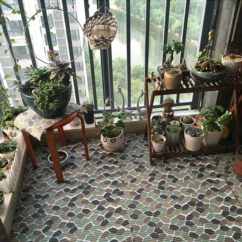 

PVC foam waterproof non-slip Bathroom mat Kitchen mat DIY Plastic carpet with suction cup rug Diamond pattern balcony floormat