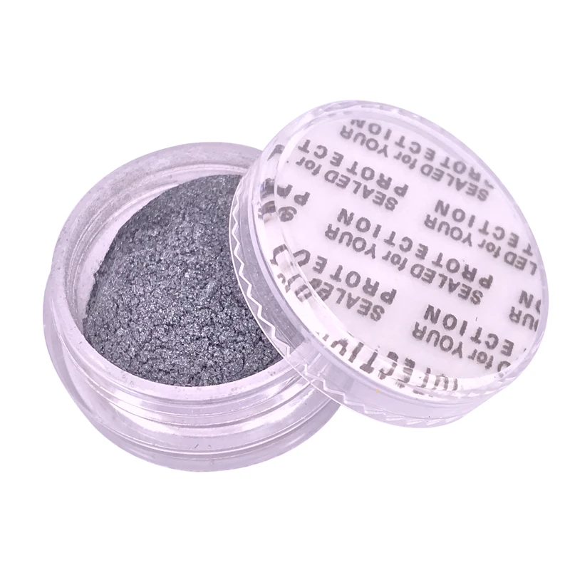 Black Mirror Nail Glitter Powder 0.5g Gun Metal Color Dazzling Shining Chrome Pigment Dust Paillettes Nail Art Decorations