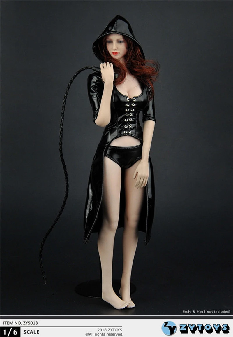 1//6 Scale PU Clothes Hooded Coat Underpants Whip Set for 12/" Action Figures