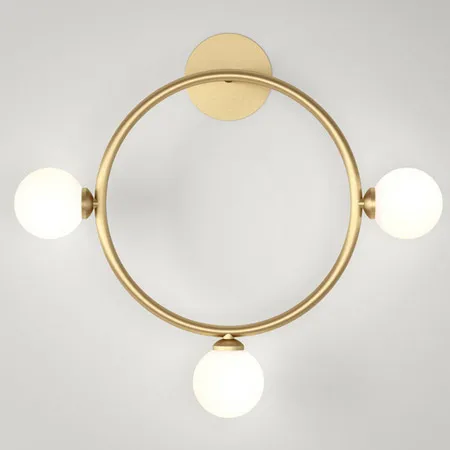 

Modern Brief Golden Plated Round Square Triangle Metal Rack With LED Glass Ball Lamp Wall Sconce For Living Room Corridor