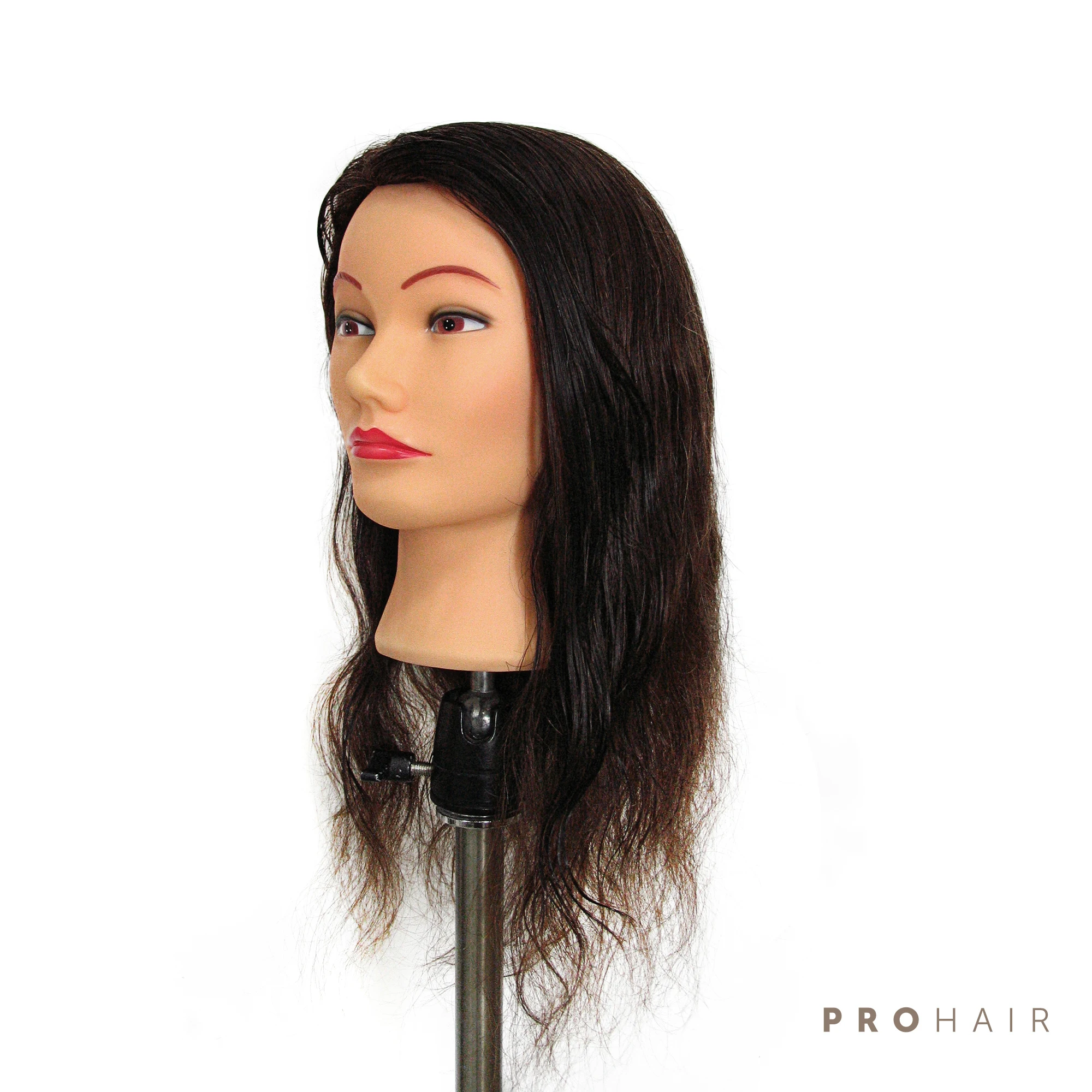 PROHAIR 45 см 1" человеческие волосы темно-коричневый тренировочная голова Салон Женский манекен головы Парикмахерская Практика Обучение кукла голова