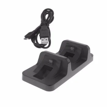 

Controller Double Handle Dual USB Charging Dock Station Stand for PS4 Game Controller black/white color