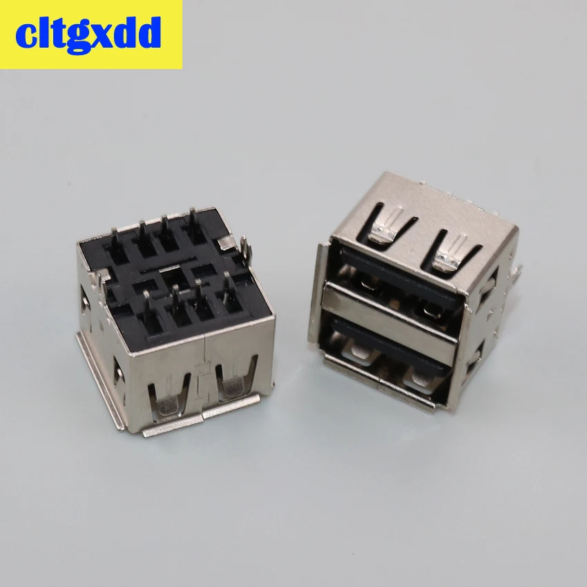 Cltgxdd двойной USB 2 0 Jack Женский 180 градусов разъем 8PIN DIP usb зарядный порт H = 10 5 мм |