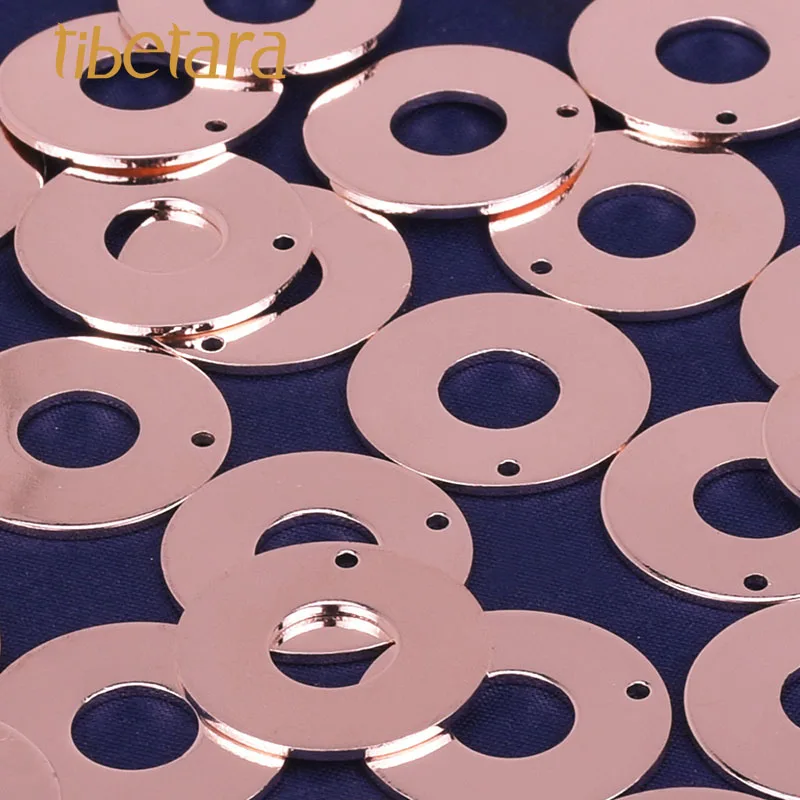 Металлические заготовки, персонализированные штамповки пустой, кулон, около 3/"(20 мм), круглые латунные заготовки для штамповки, готовы к отправке! 10 каждый/лот - Цвет: Rose Gold