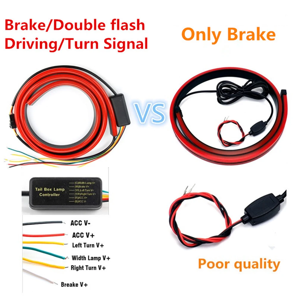 OKEEN-12V-Flexible-Red-90-100cm-Car-Additional-LED-Brake-Light-Car-Third-Brake-Light-With