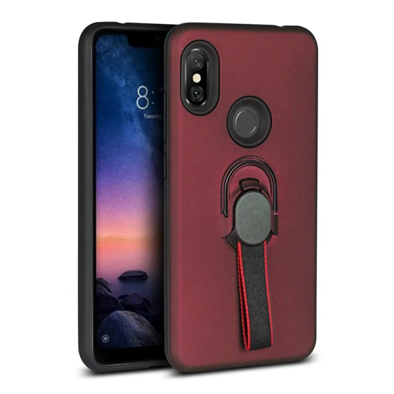 

For Xiaomi MI 8 pocophone F1 Phone Case cover Car Stand Magnetic Finger Ring TPU+PC Shockproof