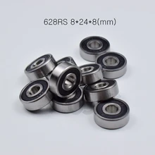 628rs 8*24*8(mm) 10 peças rolamentos de borracha selado em miniatura mini rolamento 628 628rs aço cromado rolamento sulco profundo