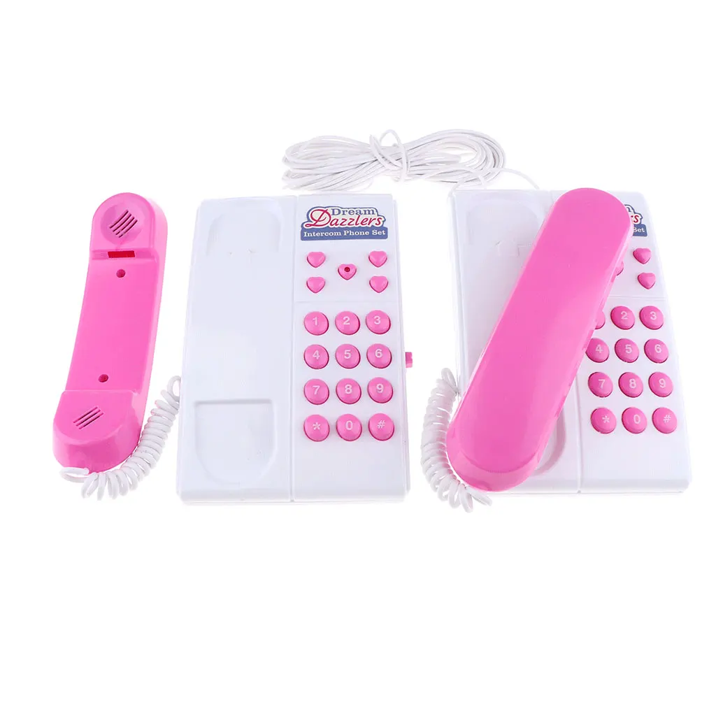 Внутренняя Проводная связь МОДЕЛИРОВАНИЕ телефон Интерактивная игрушка для ребенка подарок розовый