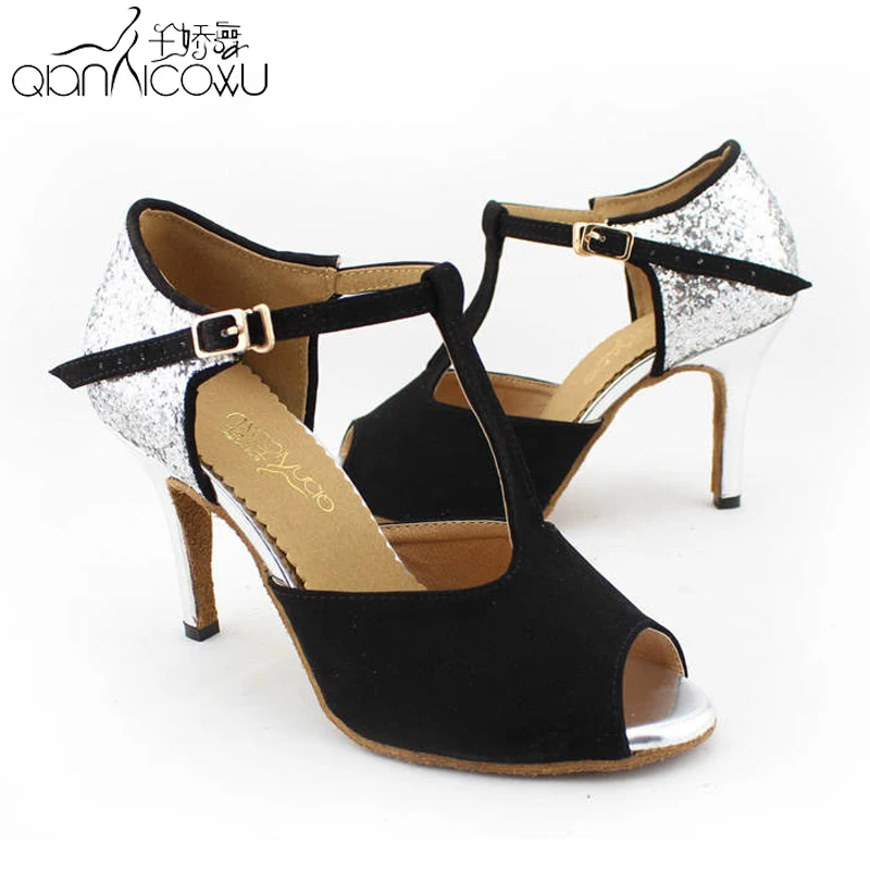 

Customized low-heeled Latin dance shoes soft outsole women's isointernational Ballroom dancing shoes