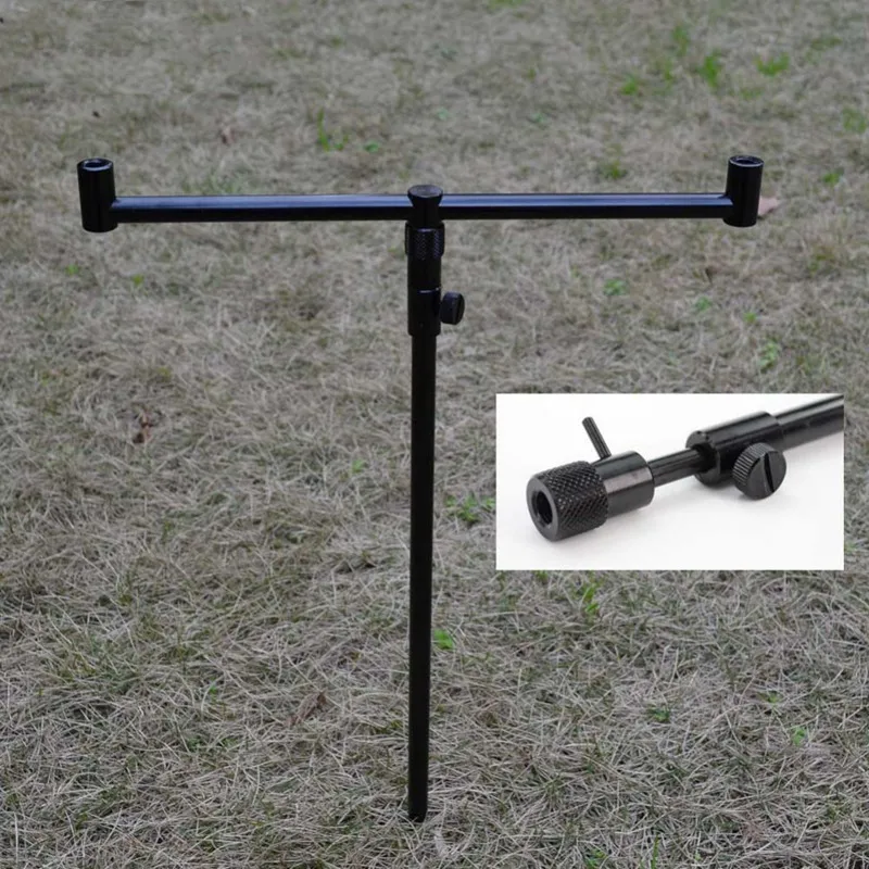 

1 Pc Two-section Fishing Rod Rack Aluminum Alloy Telescopic Portable Fishing Rod Rest Ground Insert Pole Stand For Fishing Rod