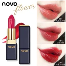 Novo глазури светло помада Long-lasting Lip Stick 6 цветов Водонепроницаемый Красота губы бренд косметики полный Размеры BN083