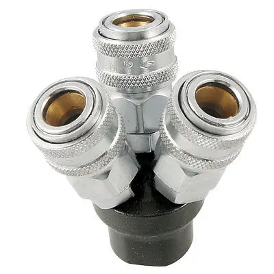 

1/2" Female Thread 3 Way Quick Connector Coupling Air Hose Coupler
