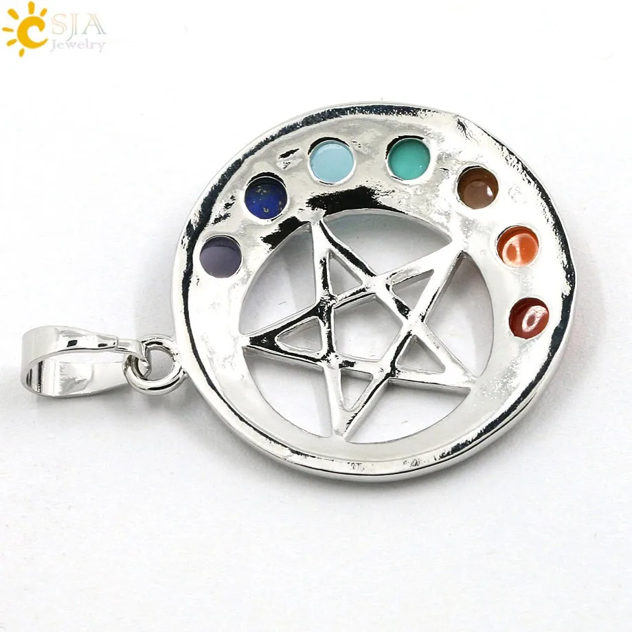CSJA Factory 2016 the New Listing Reiki 7 Chakra Stone Pendants