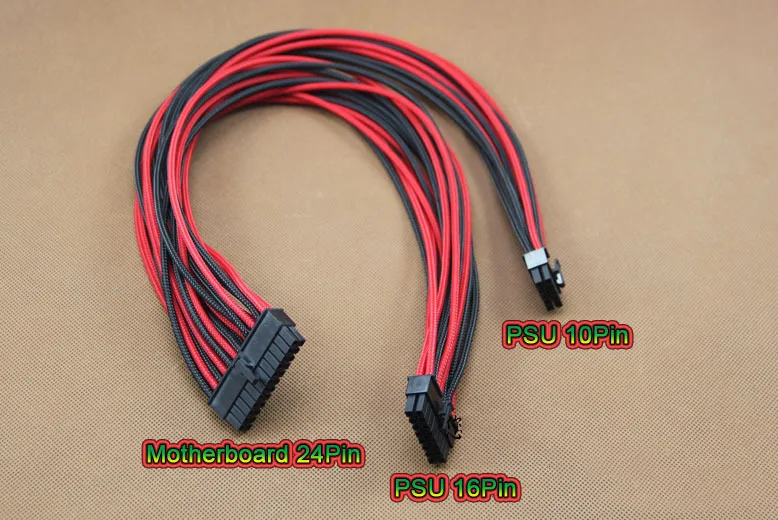 

1pcs 0.6M PSU 10Pin + 16Pin to Motherboard ATX 24Pin 24P Modular Power Cable Cord 18AWG Wire for Seasonic X-65KM SS-750KM MOD PC
