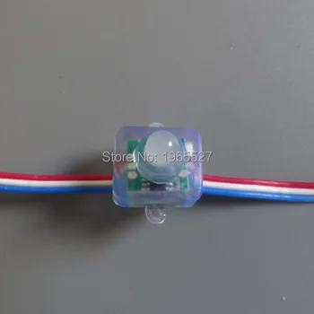 

Square shape 12mm SM16703 led pixel module light, digital full color rgb pixel string, 50pcs/string, Waterproof IP68, DC5V input