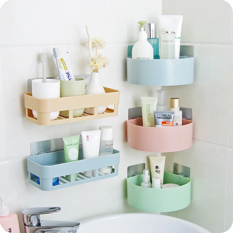 Bathroom Wall Corner Shelf Magical Sticky Storage Holder Box Stand Bathroom Wall Corner Shelf Magical Sticky Storage Holder Box Stand Towel Rack Double Er Toothpaste Shelves Hanger In From Home