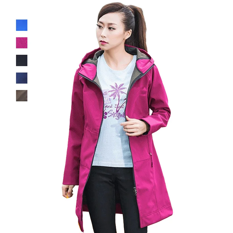 women long hiking coat softshell ful zip Windbreaker fleece Thermal
