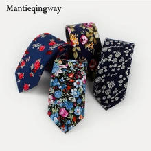 Mantieqingway для мужчин цветочный шейный платок Модный повседневный мужской тонкий галстук с принтом галстуки для мужчин Узкий 6 см Gravatas хлопчатобумажный галстук