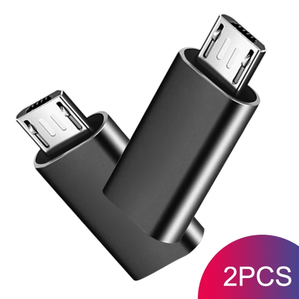 Тип-c штекер Micro USB Женский OTG адаптер для Xiaomi Redmi Note 6 pro 5 5X 5A 4X samsung Galaxy S7 6plus Синхронизация данных конвертер - Цвет: Black 2 PCS