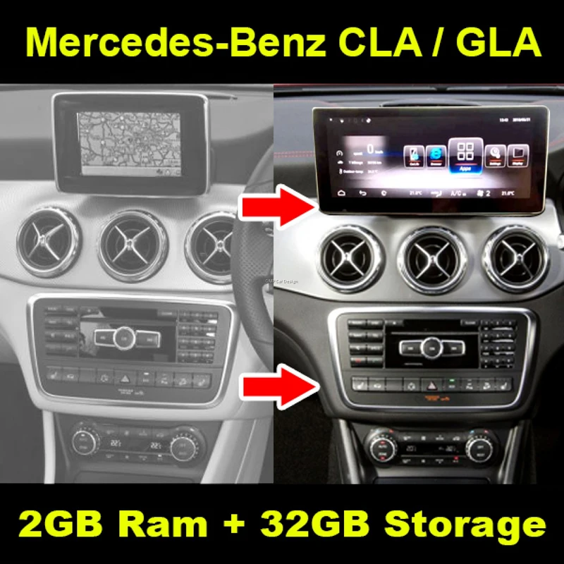 Best Android GLA CLA A Navigation for Merce des Ben z W176 W177 2013-2018 Dashboard Radio Display Replacement 10.25"Tablet Navigator 0