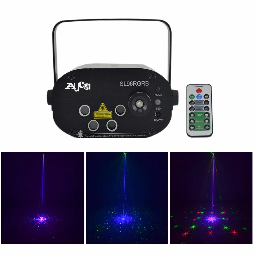 AUCD мини 96 гобо RGB проектор лазерные огни и 3 Вт синий светодиодный микс крест луч сценическое освещение диско DJ вечерние Xmas Show SL96RGB
