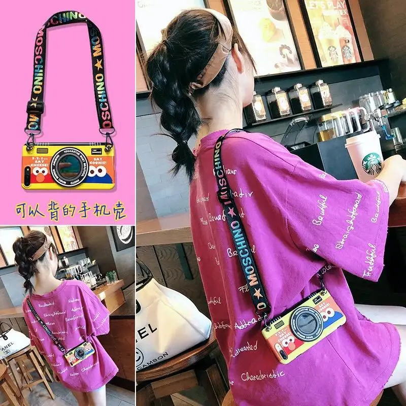 

Decorative Beauty DIY Mobile Phone Shell Accessories New Stretchable Polyester Material Webbing Back-type Mobile Phone Lanyard