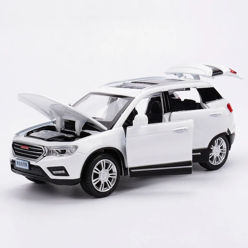 1:32 игрушечная машинка HAVAL H6, литая под давлением модель автомобиля из металлического сплава, миниатюрная модель, звук и светильник, модель автомобиля, игрушки для детей - Цвет: Белый