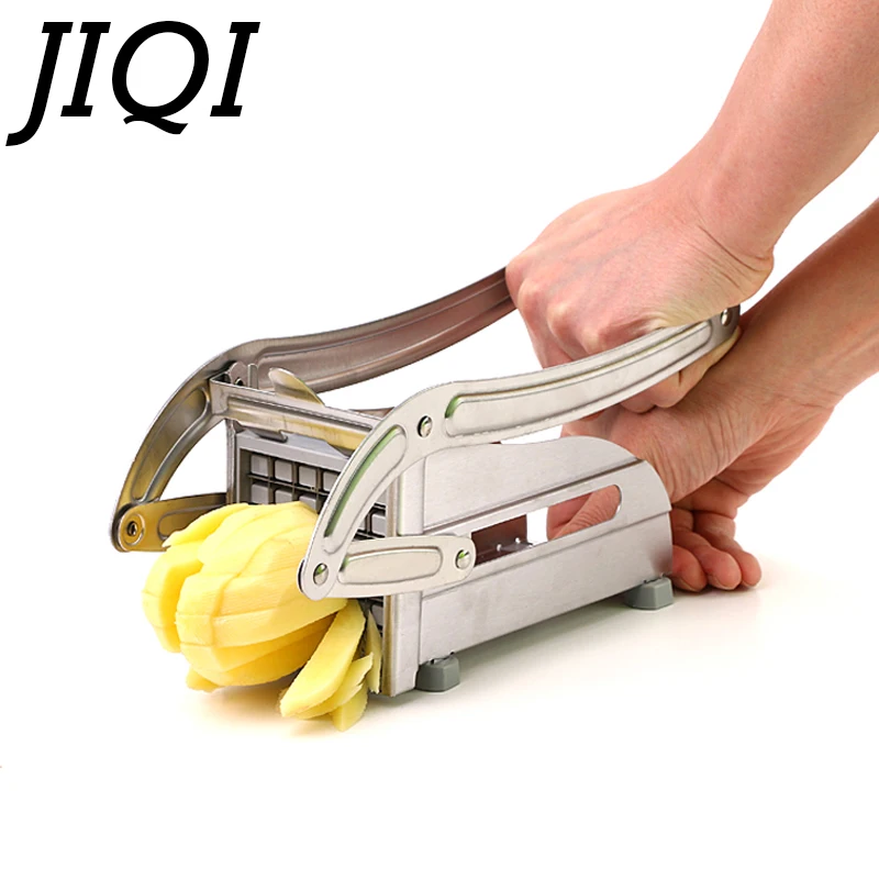 JIQI Stainless Steel French Fry potato strip cutter Potatoes chips cutting machine hand push Fries Chopper Slicer 8mm 10mm blade JIQI Stainless Steel French Fry potato strip cutter Potatoes chips cutting machine hand push Fries Chopper Slicer 8mm 10mm blade