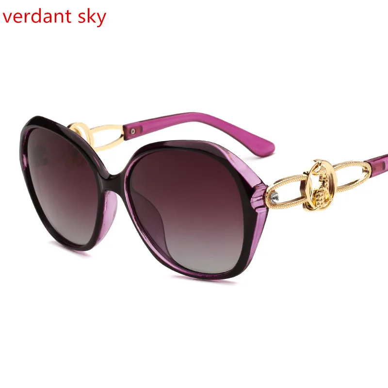 2017 Women Polarized Sunglasses Retro Big Round PC Frame Brand Design