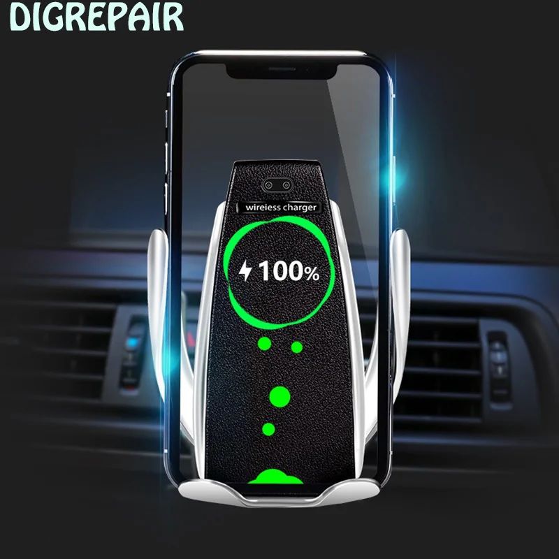 

Useful Automatic Clamping Wireless Fast Car Charger Mount Holder With Charging Wireless Reciever For iPhone Android Type-C pad