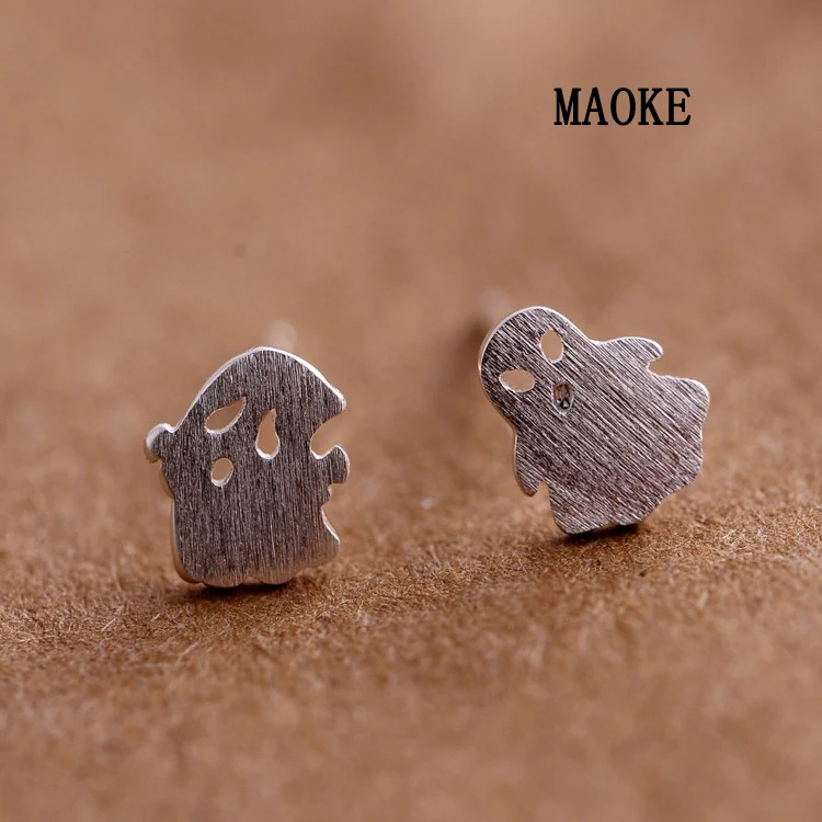 Promotions Creative Cartoon Ghost Brushed 925 SV Ear Studs Fashion Jewelry for Women's Gifts | Украшения и аксессуары